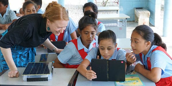 female student working together