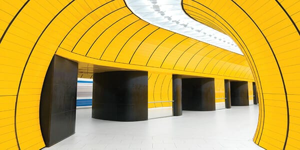 yellow subway tile