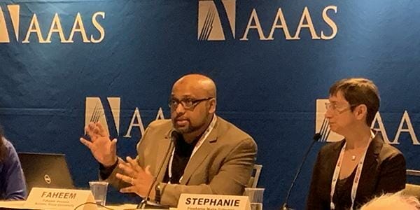 Faheem Piece Faheem Piece talking at a panel